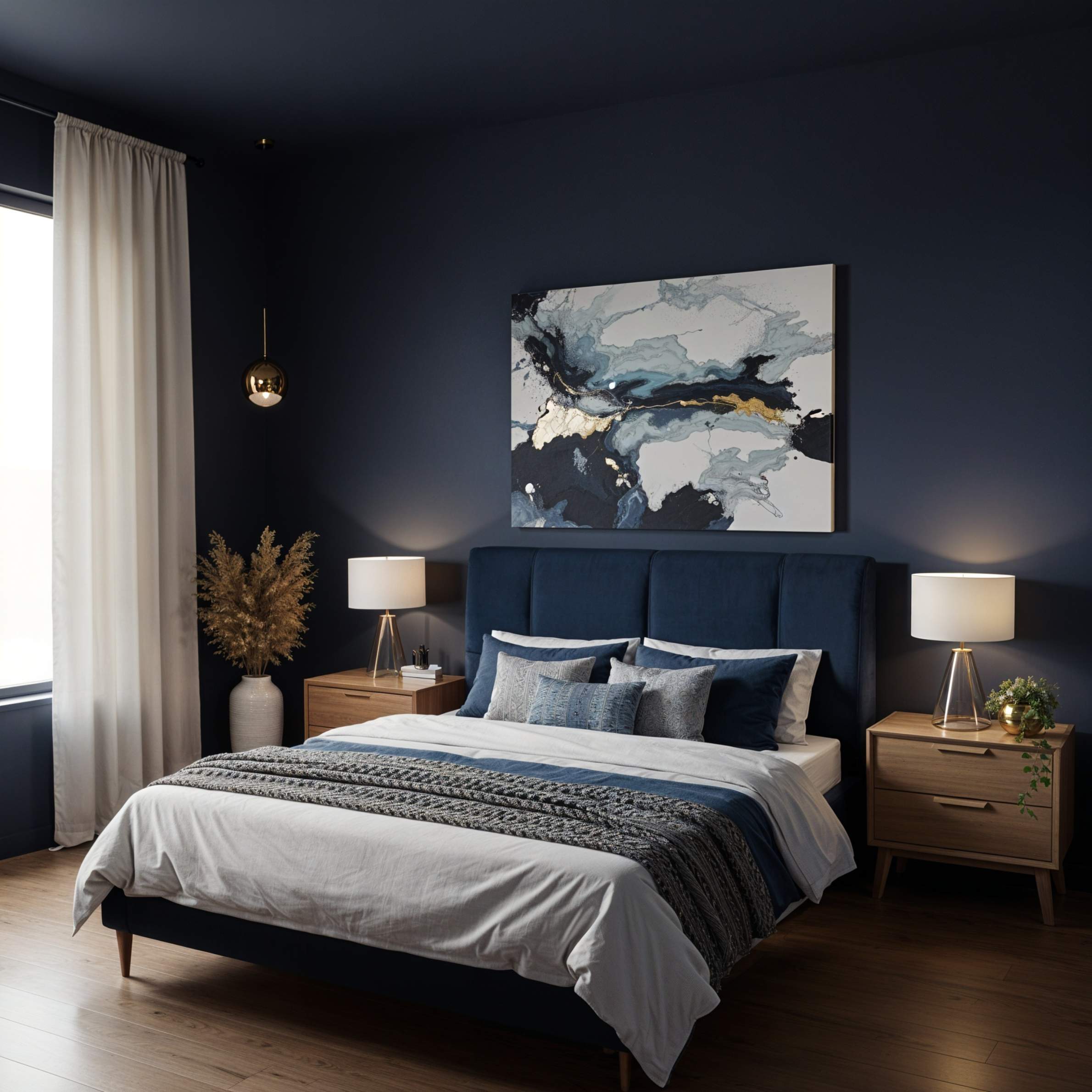 1000 sq ft 2 bed 2 bath ADU bedroom (blue)