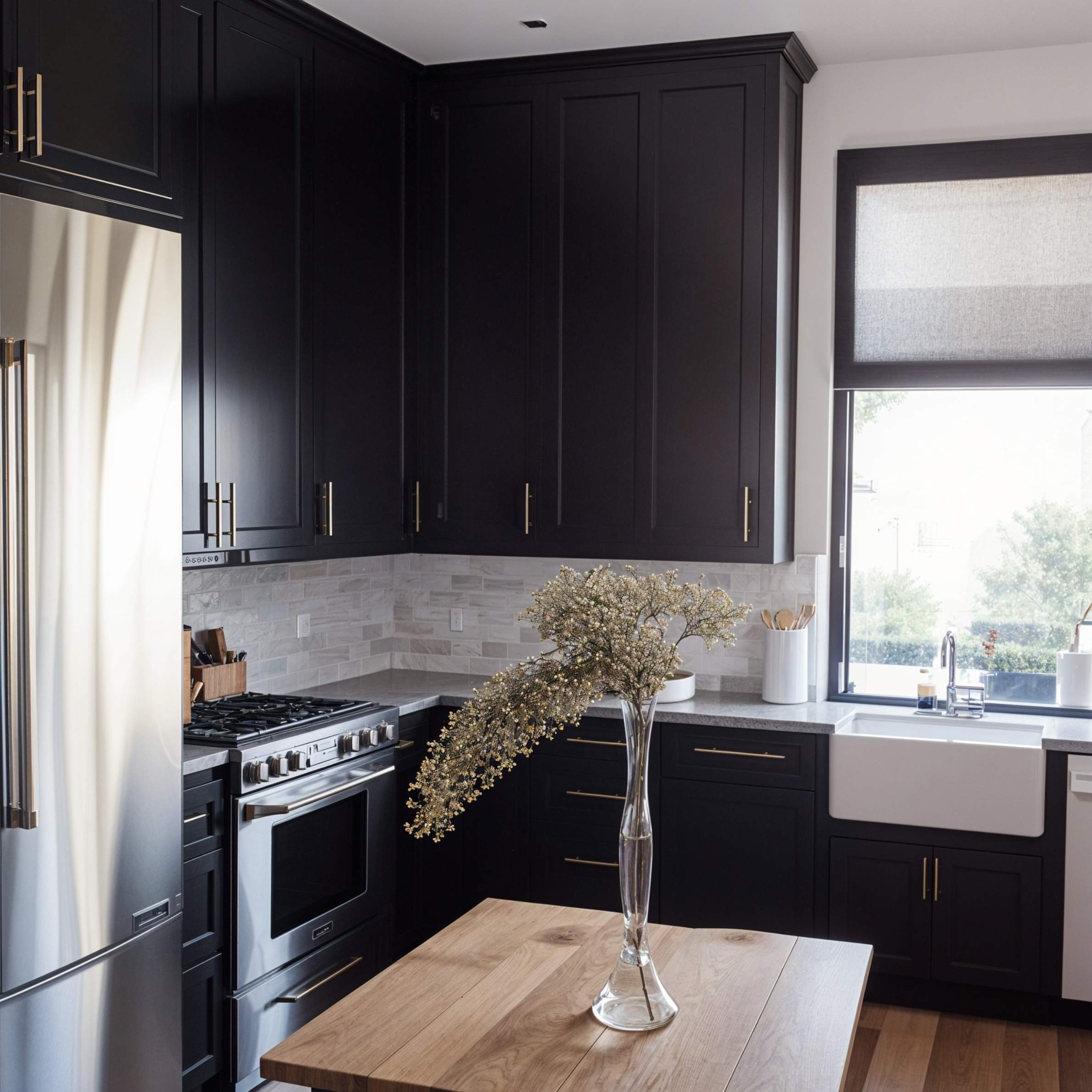 800 sq ft 2 bed 1 bath detached ADU kitchen (black)