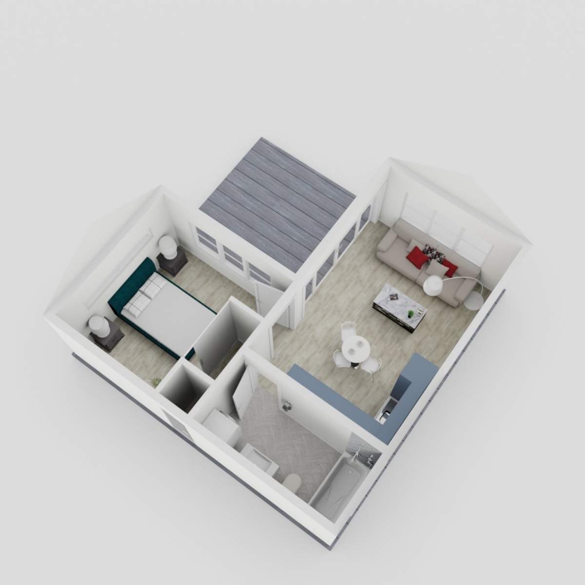 one bedroom one bathroom floor plan