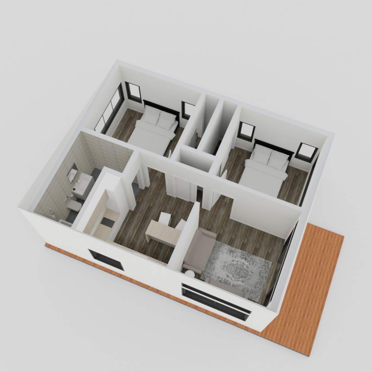 two bedroom one bathroom floor plan