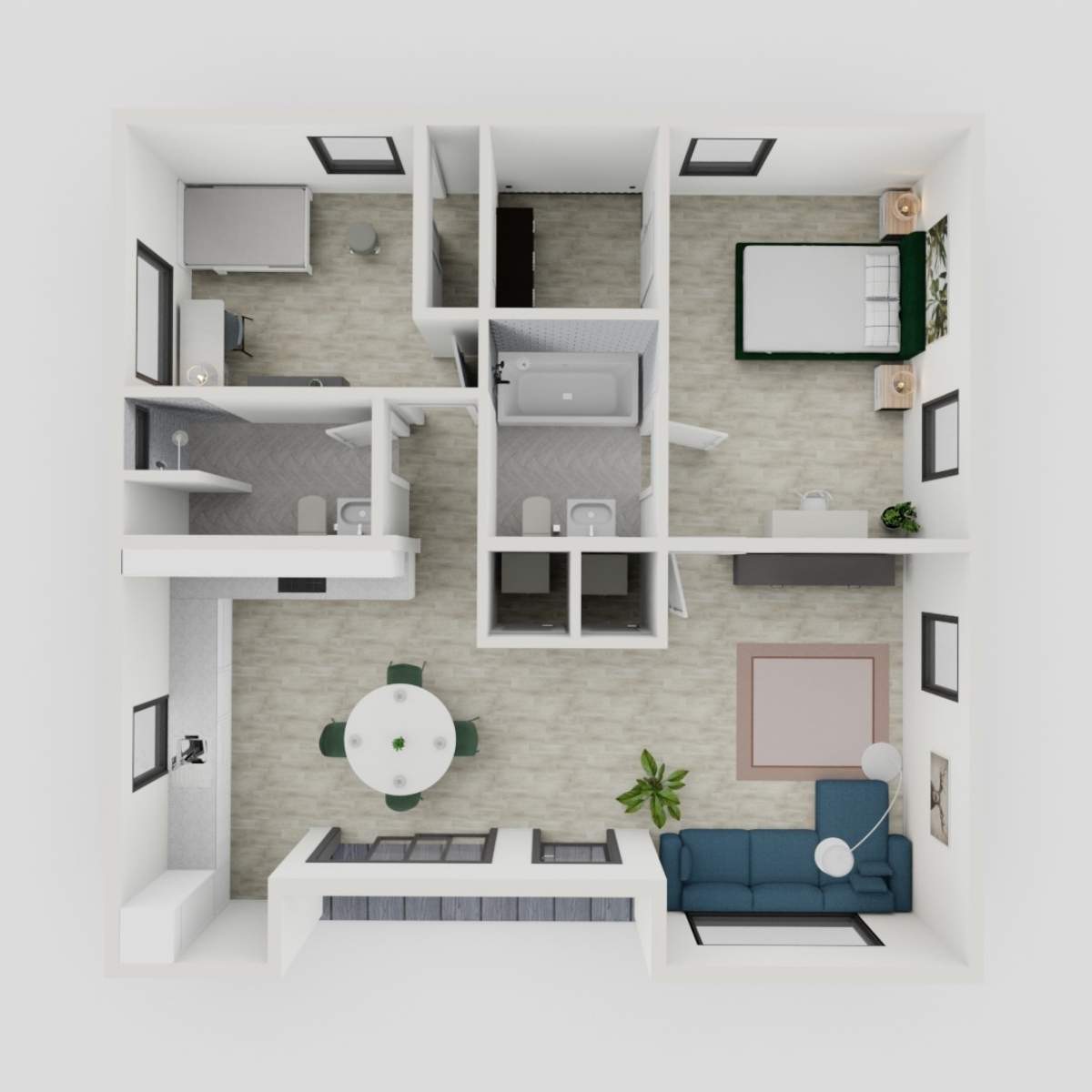 two bedroom two bathroom floor plan